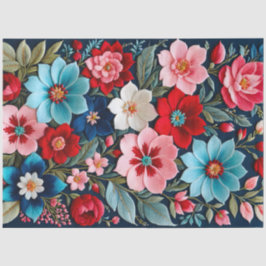 フローラカラフルニードレポイントアートティッシュペーパー 薄葉紙