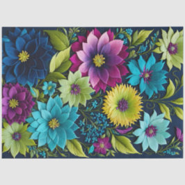 フローラカラフルニードレポイントアートティッシュペーパー 薄葉紙