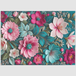 フローラカラフルニードレポイントアートティッシュペーパー 薄葉紙