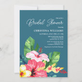 フローラカラフルハイビスカス熱帯ブライダルシャワー 招待状 (正面)