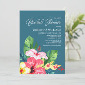 フローラカラフルハイビスカス熱帯ブライダルシャワー 招待状 (スタンド正面)