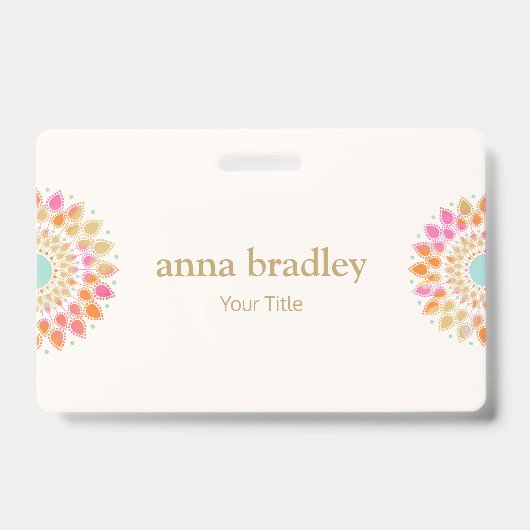 フローラカラフルハス花 バッジ (表面)