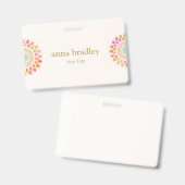 フローラカラフルハス花 バッジ (表裏)