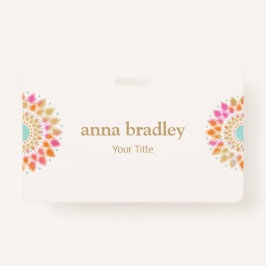 フローラカラフルハス花 バッジ