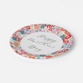 フローラカラフルハッピーマザーズデイブランチパーティー ペーパープレート (アングル)