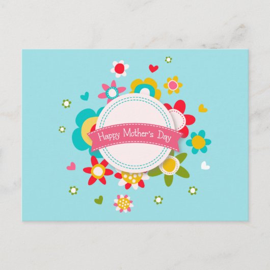 フローラカラフルハッピーマザーズデイ |はがき ポストカード (正面)