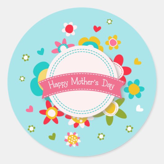 フローラカラフルハッピーマザーズデイ | シール (正面)