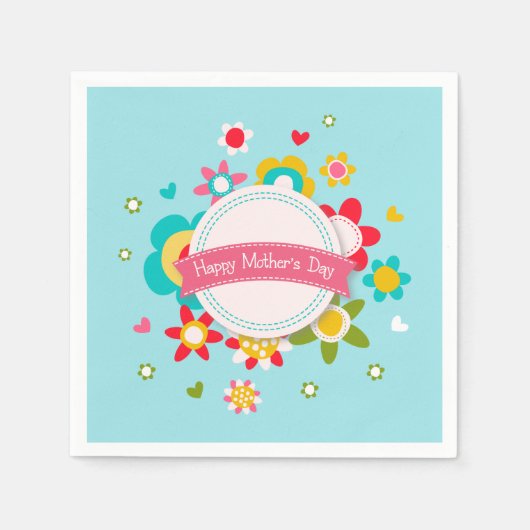 フローラカラフルハッピーマザーズデイ |ナプキン スタンダードカクテルナプキン (正面)