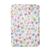 フローラカラフルバタフライ水色風呂マット バスマット (正面縦)