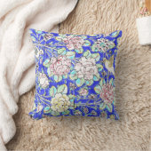 フローラカラフルバードブルー クッション (ブランケット)