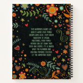 フローラカラフルパーソナライズされたファミリのバケットリスト ノートブック (裏面)