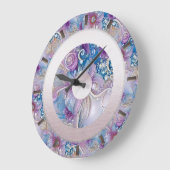 フローラカラフルパール宝石ウォールクロック ラージ壁時計 (傾斜)