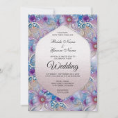 フローラカラフルパール宝石結婚式招待状 招待状 (正面)