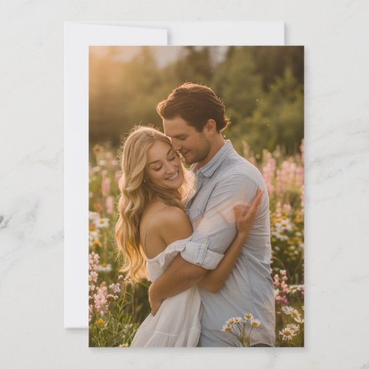 フローラカラフルピンクパープルオレンジイエローグリーン 招待状 (裏面)