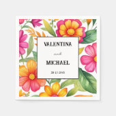 フローラカラフルフィエスタメ結婚キシカン スタンダードカクテルナプキン (正面)