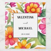 フローラカラフルフィエスタメ結婚キシカン ワインラベル (シングルラベル)