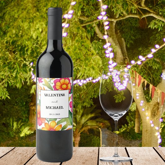 フローラカラフルフィエスタメ結婚キシカン ワインラベル