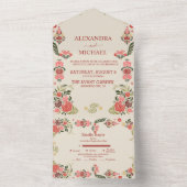 フローラカラフルフォークアー結婚ト オールインワン招待状 (内側)