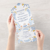 フローラカラフルフォークアー結婚ト オールインワン招待状 (貼ってはがせる)