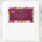 フローラカラフルブルゴーニュ製品ラベルハートロゴ 長方形シール (バッグ)