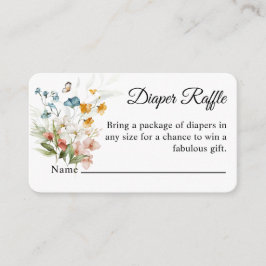 フローラカラフルブーケおむつラッフルベビーシャワー エンクロージャーカード