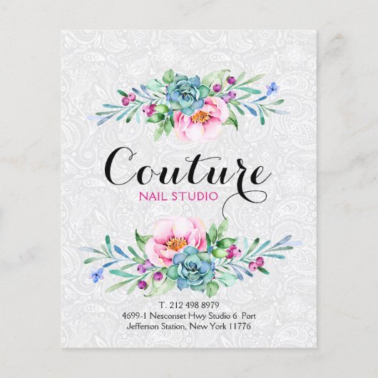 フローラカラフルブーケのメニュー一覧 チラシ (裏面)