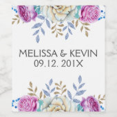 フローラカラフルブーケウェディングデーデザイン ワインラベル (シングルラベル)