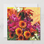 フローラカラフルブーケオレンジ/イエローデザイン 招待状 (裏面)