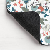 フローラカラフルプレジャーブルーオレンジグリーン マウスパッド (コーナー)