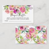 フローラカラフルベビーシャワーおむつラッフルチケット エンクロージャーカード (正面/裏面)