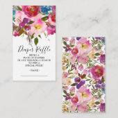 フローラカラフルベビーシャワーおむつラッフルチケット エンクロージャーカード (正面/裏面)