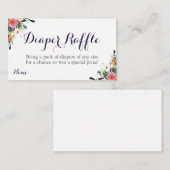 フローラカラフルベビーシャワーおむつラッフルチケット エンクロージャーカード (正面/裏面)