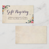 フローラカラフルベビーシャワーレジストリ挿入カード エンクロージャーカード (正面/裏面)