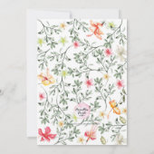 フローラカラフルベビーシャワー招待状 – ニュートラル 招待状 (裏面)