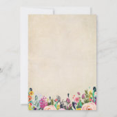 フローラカラフルベビー散布招待状、ヴィンテージ 招待状 (裏面)