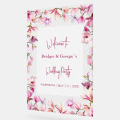 フローラカラフルマグノリア霜の結婚付いた歓迎 アクリルサイン (傾斜)