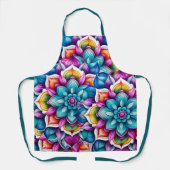 フローラカラフルマンダラミディアムエプロン エプロン (正面)