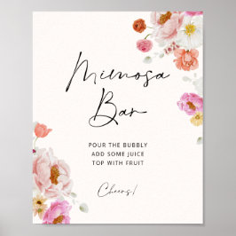 フローラカラフルミモサバーブライダルシャワー ポスター