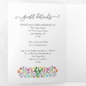 フローラカラフルメキシコ結婚フィエスタの3倍イン 三つ折り招待状 (内部最初)