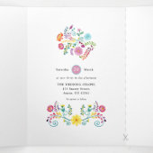 フローラカラフルメキシコ結婚フィエスタの3倍イン 三つ折り招待状 (内部中)