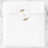 フローラカラフルメンディはステッカーを好む ラウンドシール (バッグ)