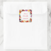 フローラカラフルメンディーはスティッカーを好む スクエアシール (バッグ)