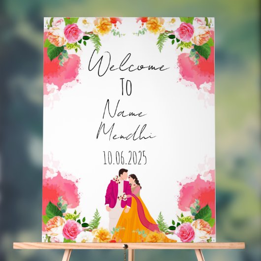 フローラカラフルメンディ徴候 アクリルサイン (ニュートラル)