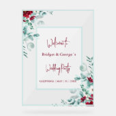 フローラカラフルユーカリ結婚ストフロステッド歓迎 アクリルサイン (正面)