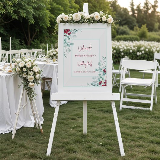 フローラカラフルユーカリ結婚ストフロステッド歓迎 アクリルサイン