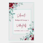 フローラカラフルユーカリ結婚ストフロステッド歓迎 アクリルサイン (正面)