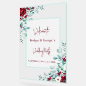 フローラカラフルユーカリ結婚ストフロステッド歓迎 アクリルサイン (傾斜)