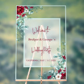 フローラカラフルユーカリ結婚ストフロステッド歓迎 アクリルサイン (ニュートラル)