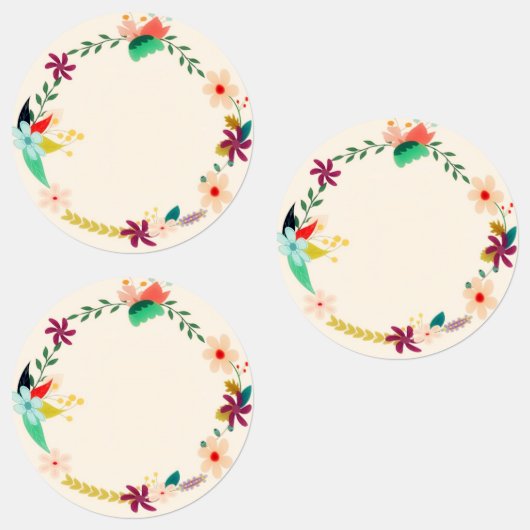 フローラカラフルリースかわいい防水国 ラベル (グループ)