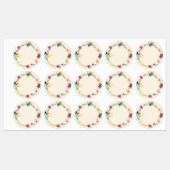 フローラカラフルリースかわいい防水国 ラベル (シート)